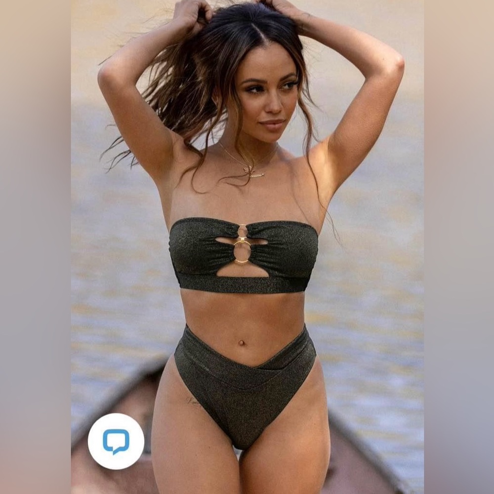 NWT Black Cheeky Bikini by CUPSHE both size Med.